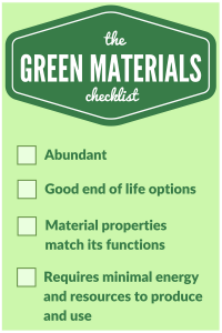 The Green Materials Checklist