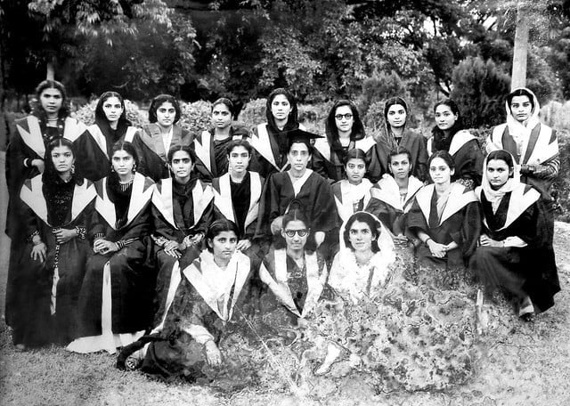 Women's college graduation photo