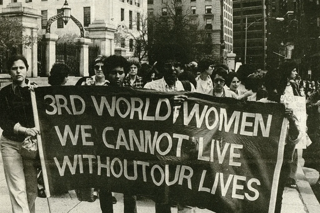 Members of black feminism marching