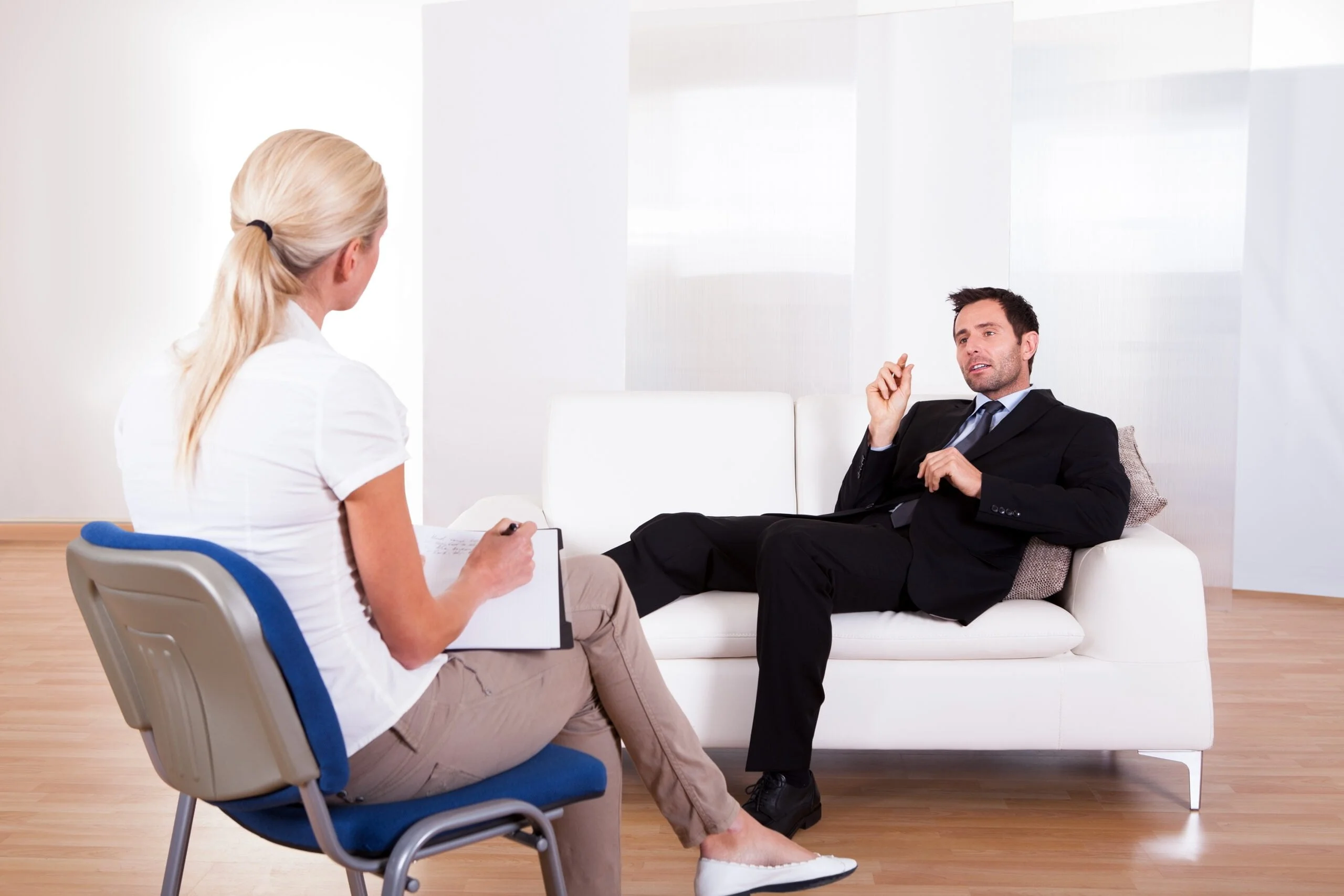 Male client and therapist
