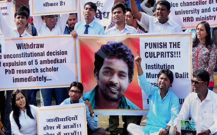 Protests after Rohith's suicide 