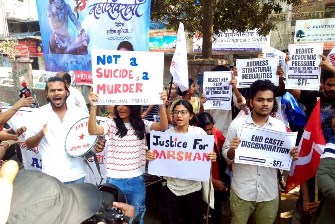 Protest against caste discrimination 