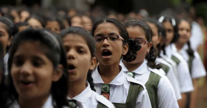 RSS school girls marching 