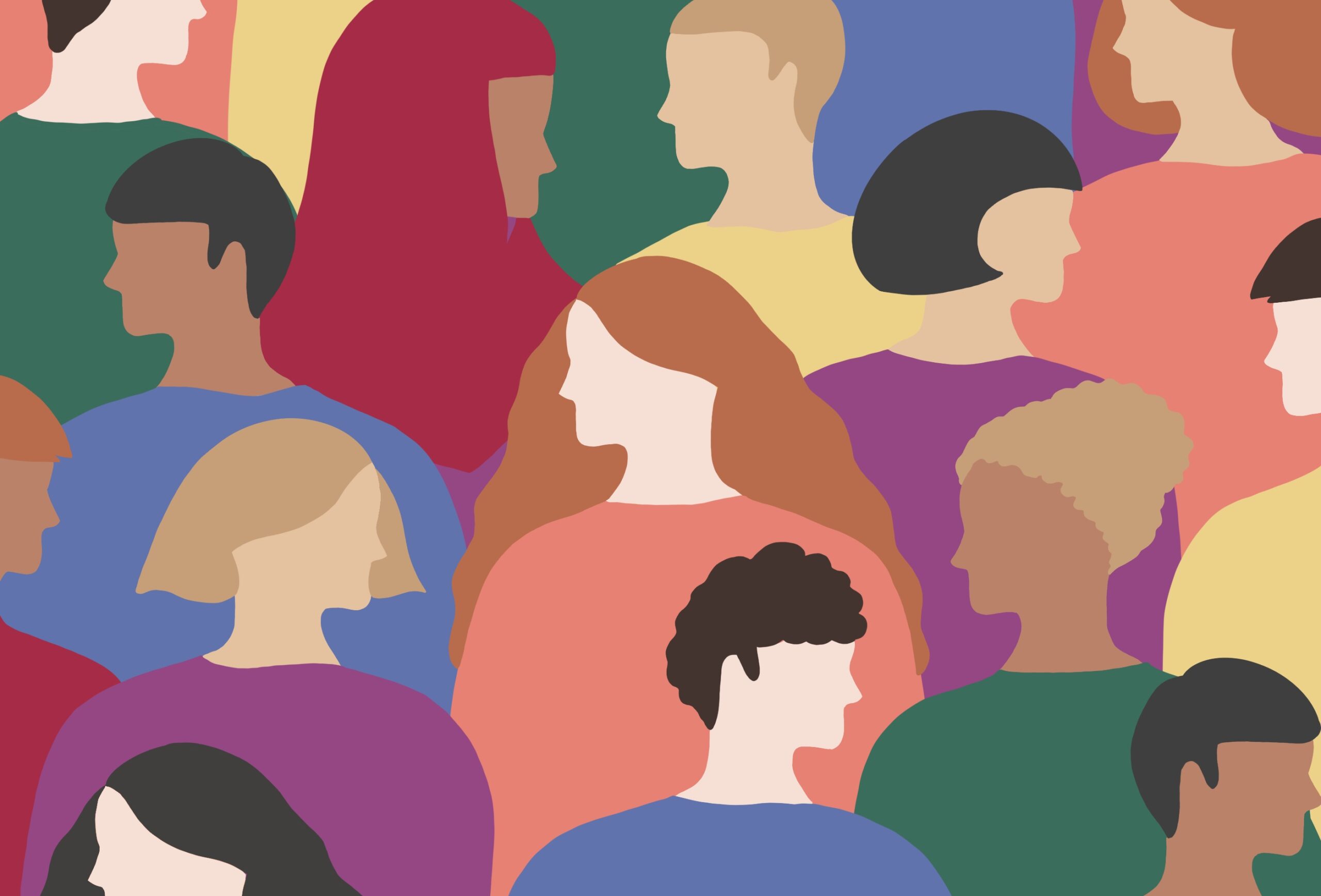 Illustration depicting a diverse group of people