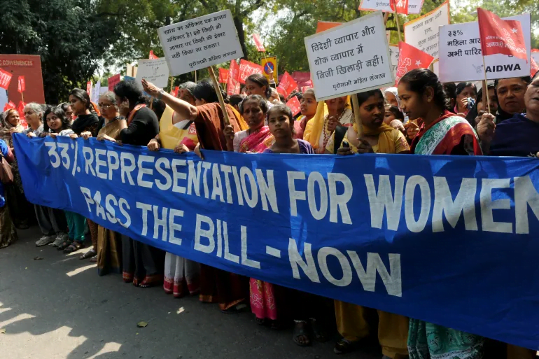 Protest for passing Women's Reservation Bill