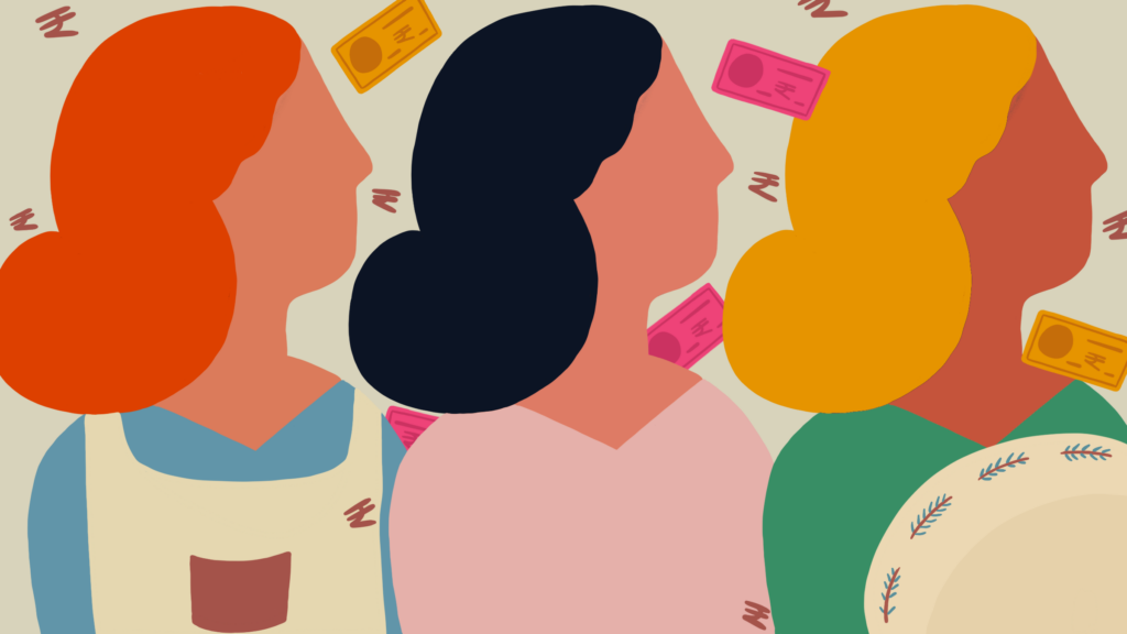 women and money illustration 