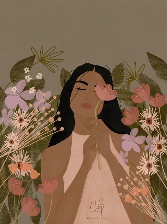 Girl with flowers