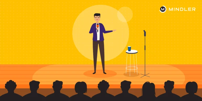 Illustration of a stand up comic