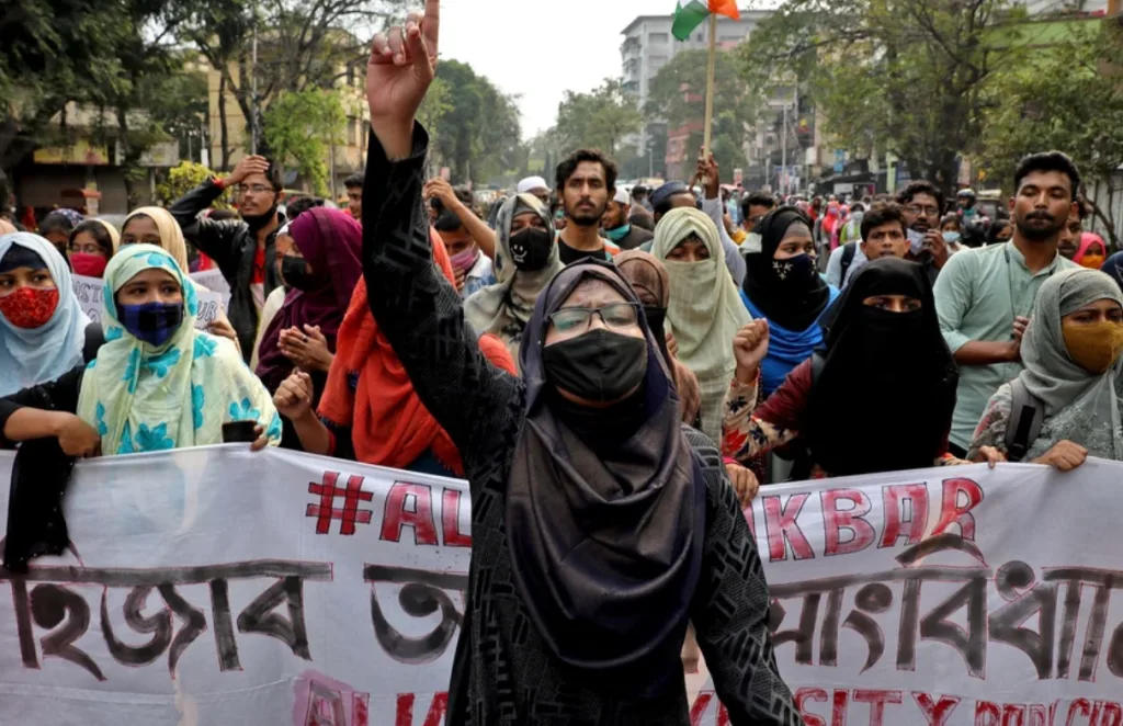 muslim women protesting
