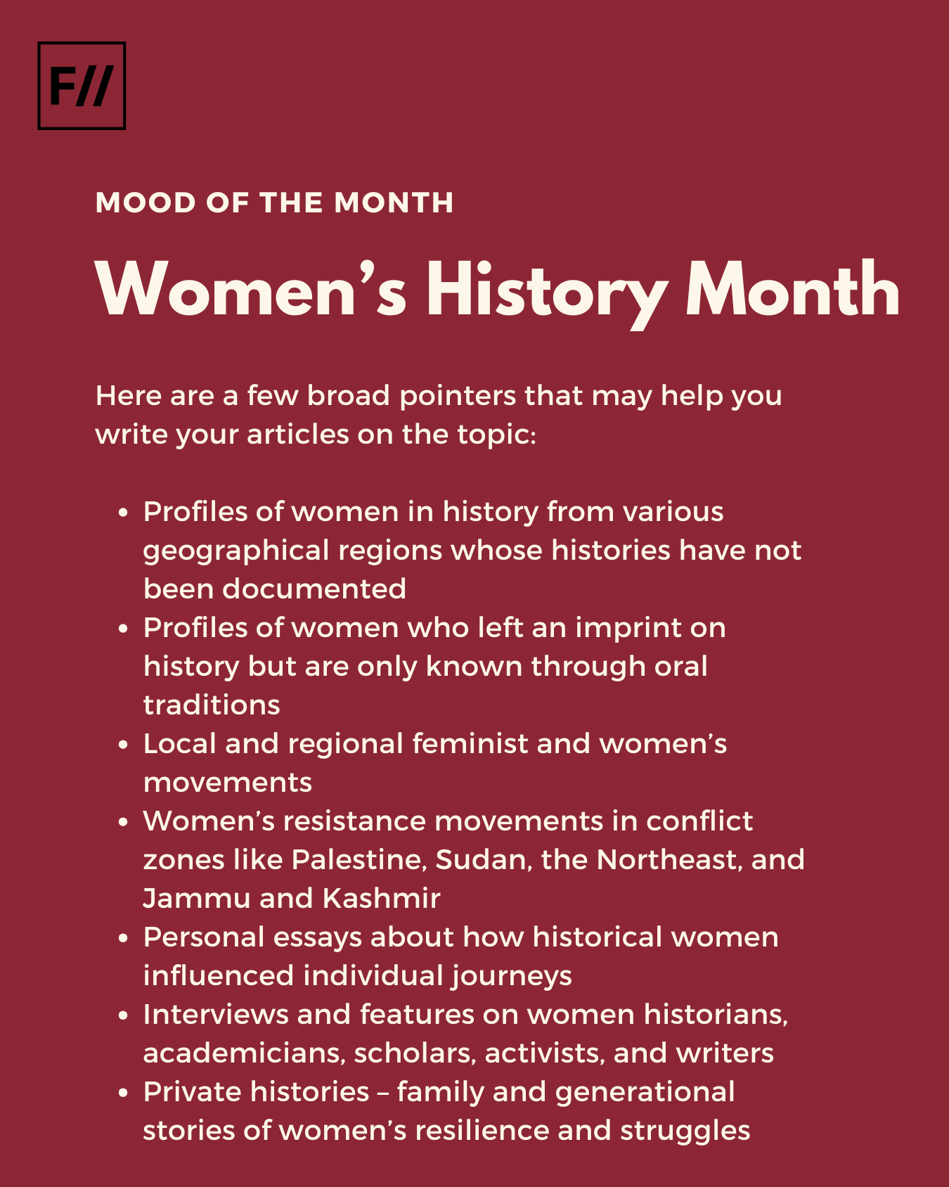 Women's History Month: Mood Of The Month March 2026